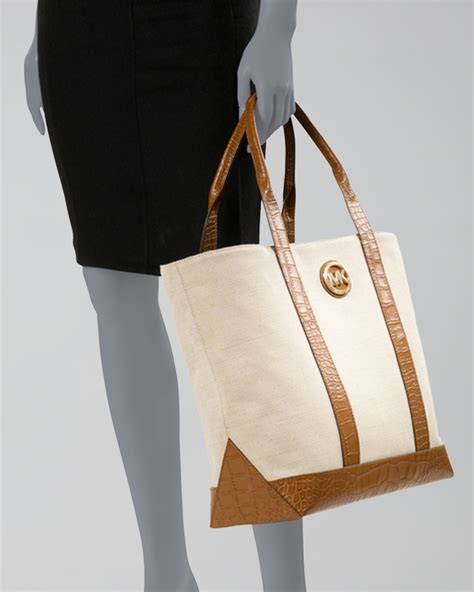 canvas tote bag michael kors|michael kors large canvas tote.